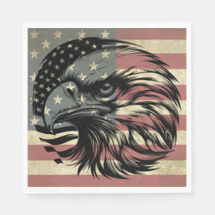 American Flag Bald Eagle Patriotic Napkin