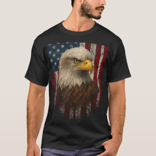 American Flag Bald Eagle Patriotic Red White Blue T-Shirt