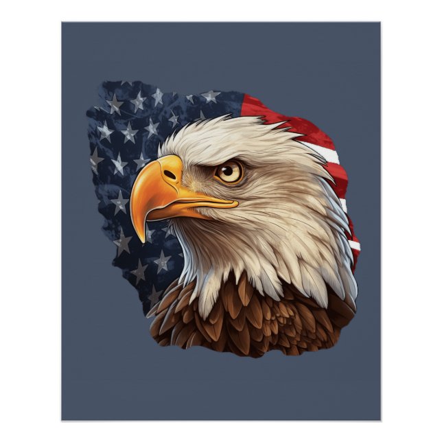 American Flag Bald Eagle Poster (Front)