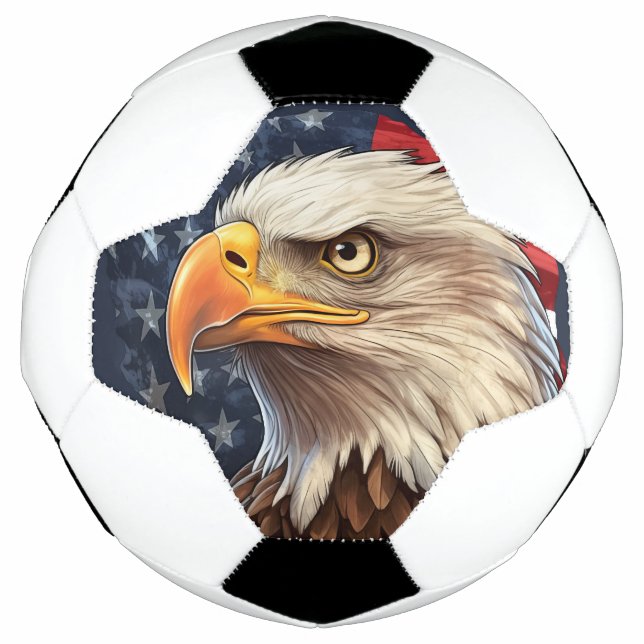 American Flag Bald Eagle Soccer Ball (Front)