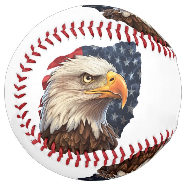 American Flag Bald Eagle Softball (Front Left)