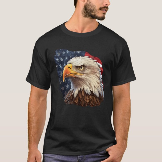 American Flag Bald Eagle T-Shirt (Front)