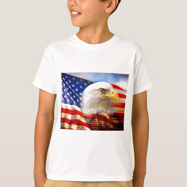 American Flag Bald Eagle T-Shirt (Front)