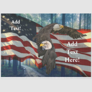 American Flag Bald Eagle Tissue Paper