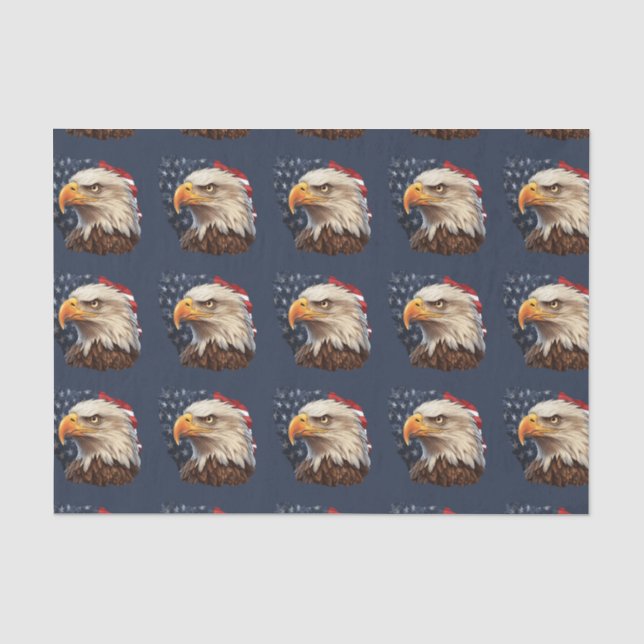 American Flag Bald Eagle Tissue Paper (Front)