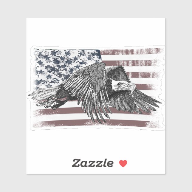 American Flag Bald Eagle USA (Sheet)