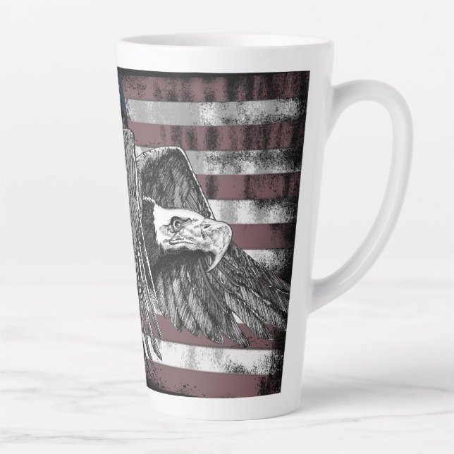 American Flag Bald Eagle USA Latte Mug (Right)
