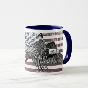 American Flag Bald Eagle USA Mug