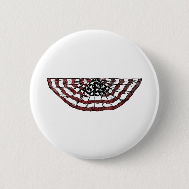 American flag banner 2 inch round button (Front)