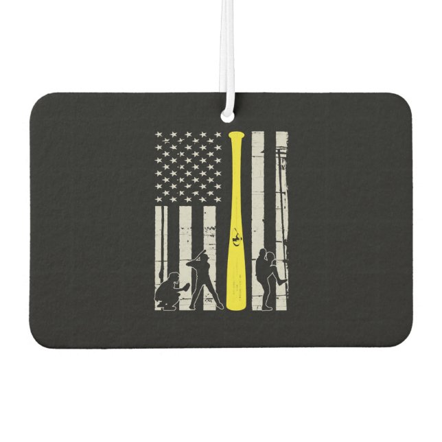 American Flag Baseball Air Freshener (Front)