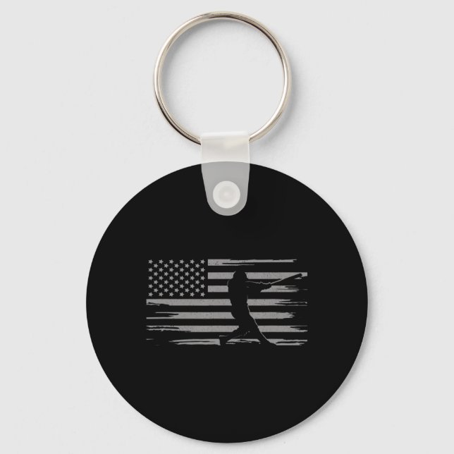 American Flag Baseball Apparel - Baseball  Keychain (Front)