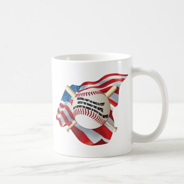 American Flag Baseball Coffee Mug (Right)