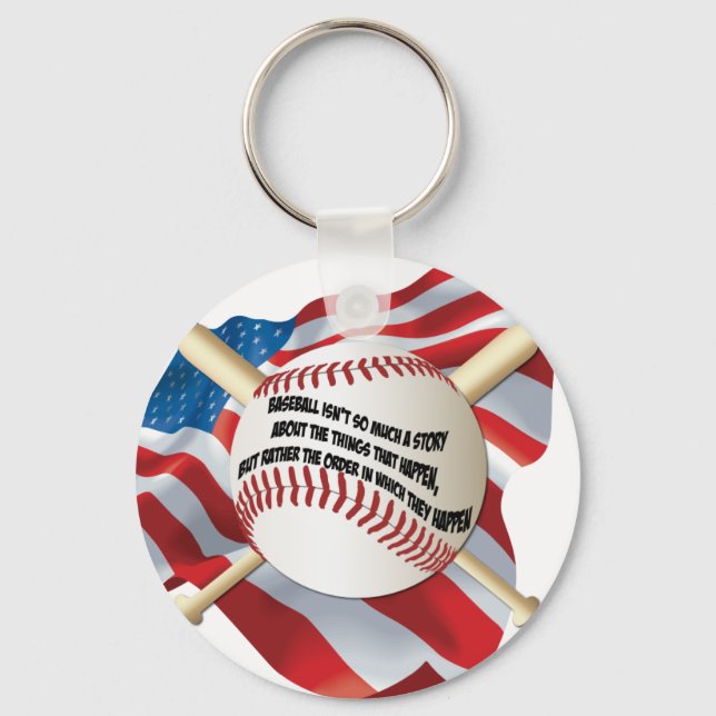 American Flag Baseball Keychain (Front)