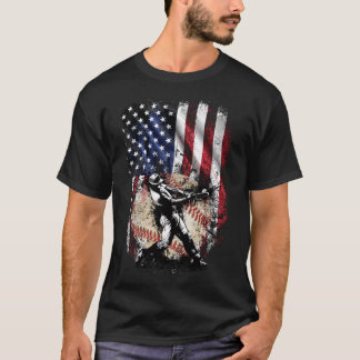 American Flag Baseball Lover USA 4th of July T-Shirt