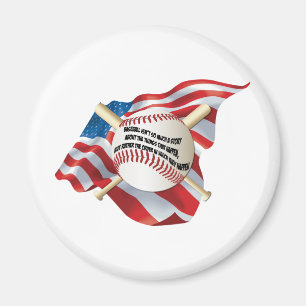 American Flag Baseball Magnet
