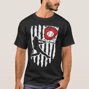 American Flag Baseball Player  1 T-Shirt
