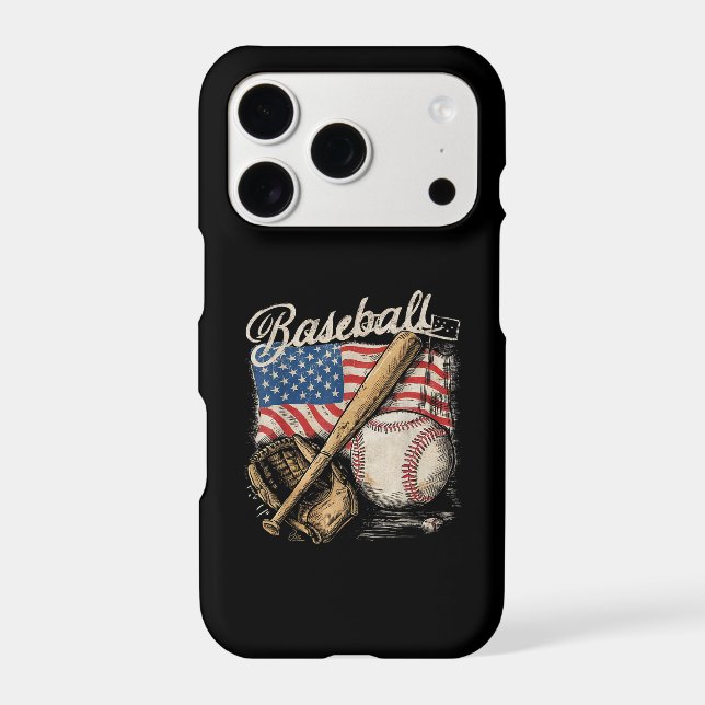 American Flag Baseball Player Bat Fan Catcher (Back)