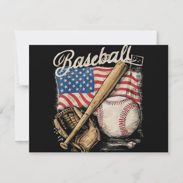 American Flag Baseball Player Bat Fan Catcher Pitc (Front)