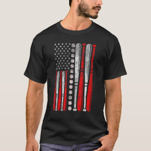 American Flag Baseball Red White Blue 4th Of July T-Shirt