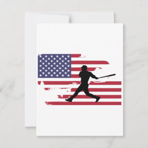 American Flag Baseball Silhouette Baseball Player