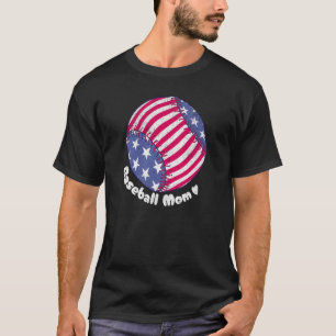 American Flag Baseball Softball Mom Mother Mama Co T-Shirt