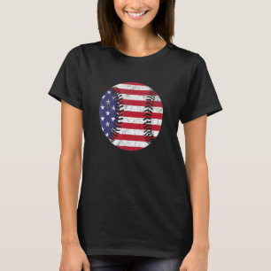 American Flag Baseball T Shirt July 4th USA Men Wo