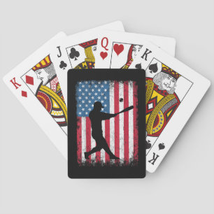 American Flag Baseball Team Gift for Men Boys Girl Playing Cards