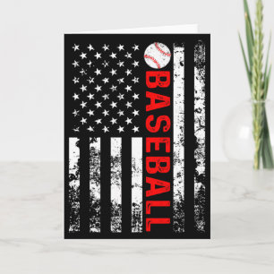 American Flag Baseball Team Gift Funny Baseball T Card
