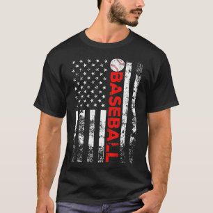 American Flag Baseball Team Gift T-Shirt