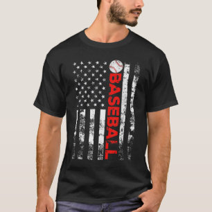American Flag Baseball Team Gift T-Shirt