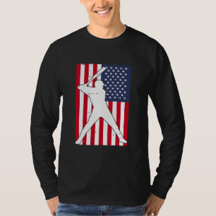 American Flag Baseball Team Gift T-Shirt