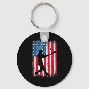 American Flag Baseball Team Men Boys Kids Girls Wo Keychain