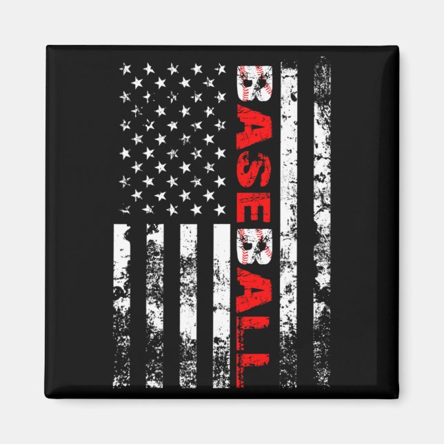American Flag Baseball Team T Shirt_3  Magnet (Front)
