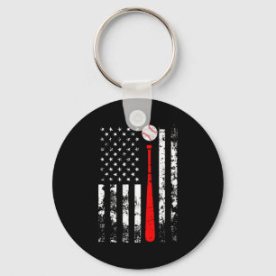 American Flag Baseball Team T Shirt_4  Keychain