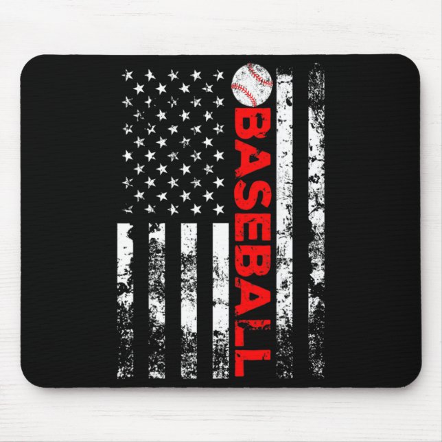 American Flag Baseball Team T Shirt_5  Mouse Pad (Front)