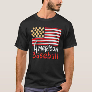American Flag Baseball Team Vintage Baseball Ameri T-Shirt