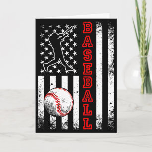 American Flag Baseball Team Vintage Baseball T Shi Card