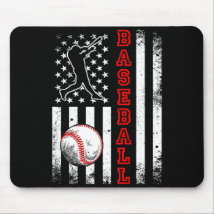 American Flag Baseball Team Vintage Baseball T Shi Mouse Pad