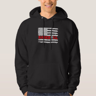 American Flag Baseball Team Vintage Coach Retro Hoodie