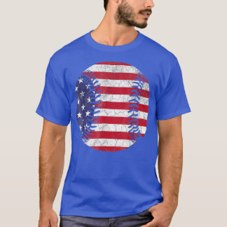 American Flag Baseball TJuly 4th USA For Men Women T-Shirt