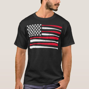 American Flag Baseball Usa Vintage Baseball Sport T-Shirt