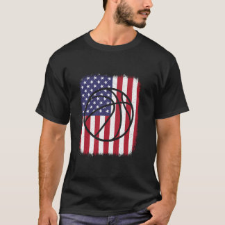 American Flag Basketball Lover Men Women Kids T Sh T-Shirt