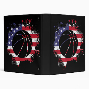 American Flag Basketball Player  Binder