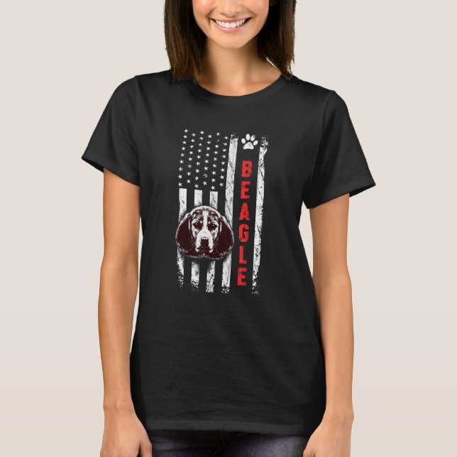 American Flag Beagle Mom Beagle Beagle Owner T-Shirt (Front)