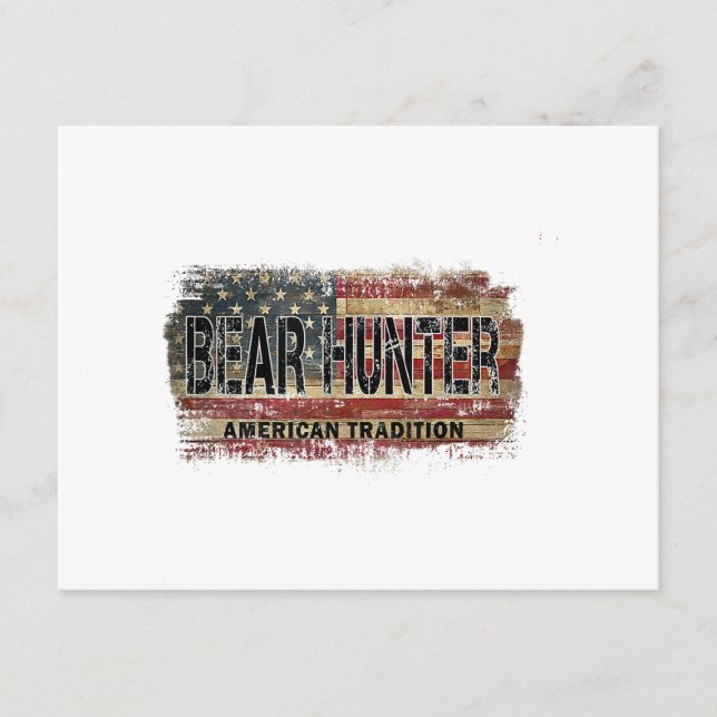 American Flag Bear Hunter Enclosure Card (Front)