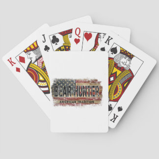 American Flag Bear Hunter Playing Cards
