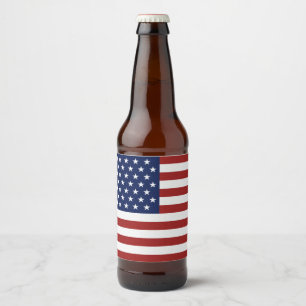American Flag Beer Bottle Label