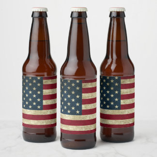 American Flag Beer Bottle Label
