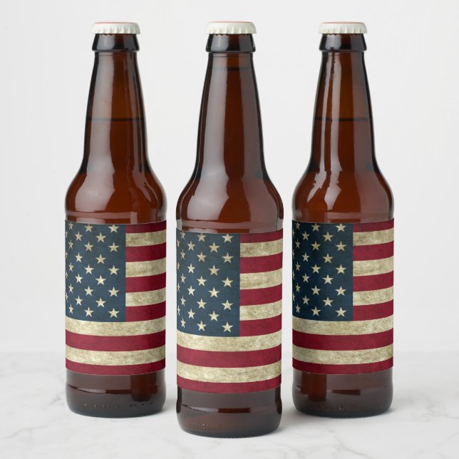 American Flag Beer Bottle Label (Bottles)