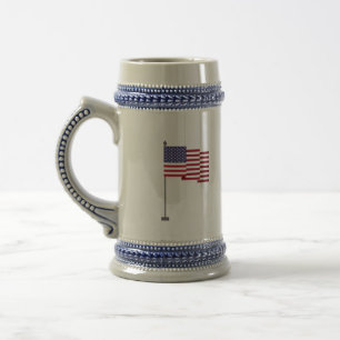 American flag beer stein